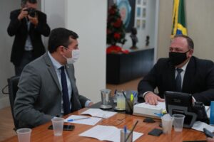 Imagem da notícia - Em reunião com ministro da Saúde, Wilson Lima garante envio de equipamentos para fortalecer rede estadual no combate à Covid-19