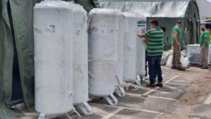 Imagem da notícia - Inicia montagem de usinas de oxigênio em enfermaria de campanha no Delphina Aziz